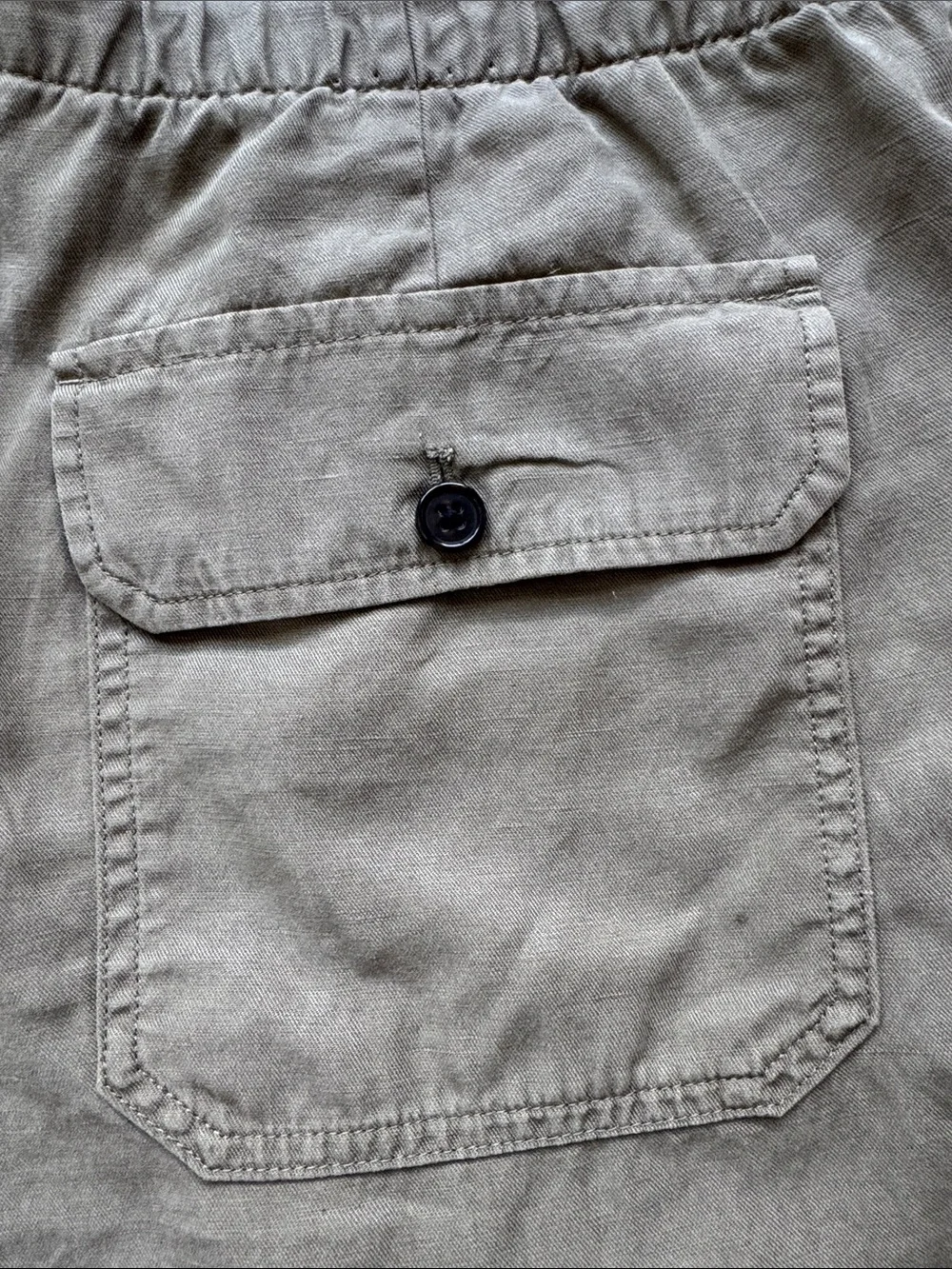 Banana Republic Linen Blend Drawstring Shorts Olive Green Men’s Medium Pockets